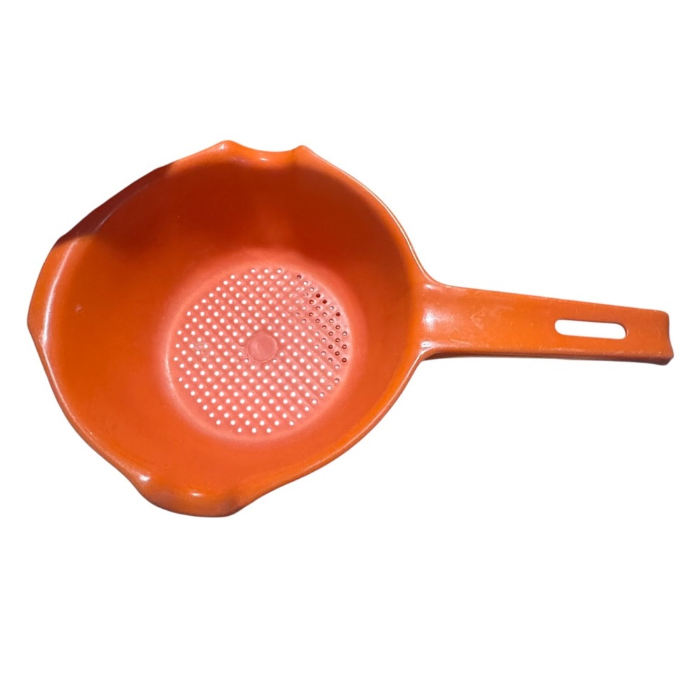 VTG 70s Orange Rubbermaid Villaware colander mixing bowl set 3 PC MCM 2661 2930 - Picture 8 of 16